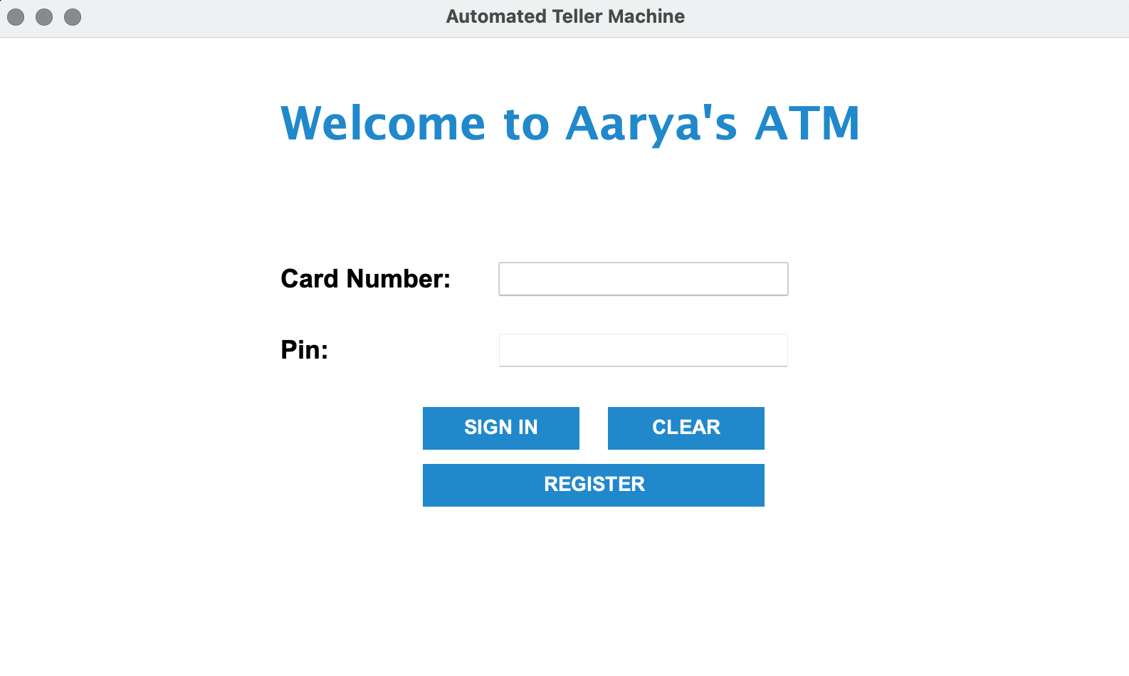 Aarya's ATM